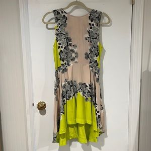 Shakuhachi Acid Bloom kick out silk dress